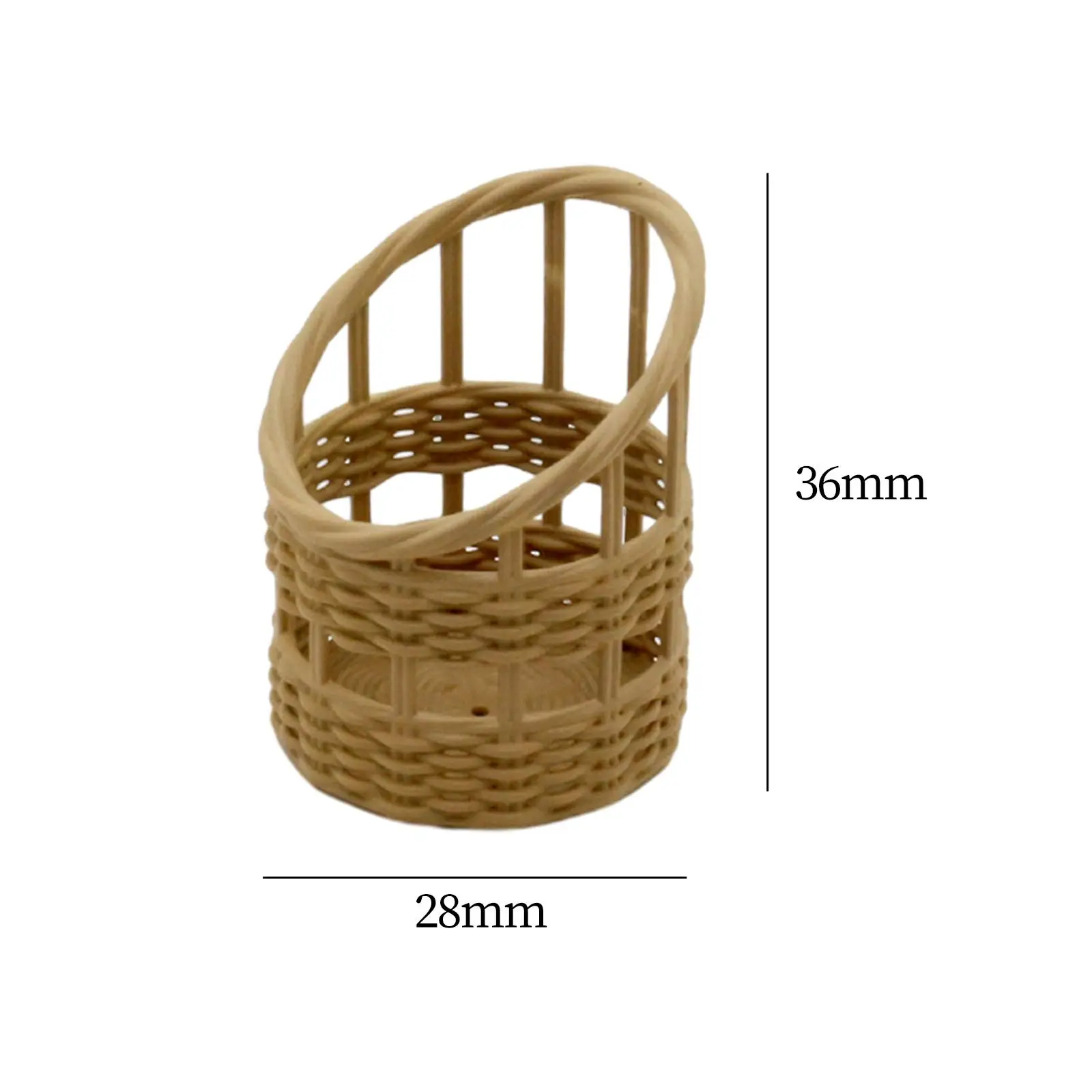 1/6 1/8 Miniature Woven Basket Bread Basket Mini Resin Baskets Dollhouse Candy Basket Camping Food Snack Basket for Kids Age 3~6