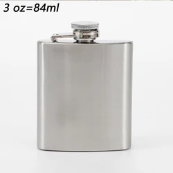 Sleek Stainless Steel Hip Flask - 10oz Portable Alcohol Bottle with Screw Cap (3 oz)
