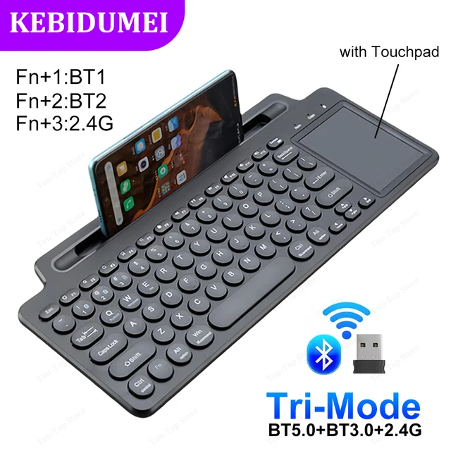 Tri-Mode Dual Bluetooth Keyboard BT5.0 3.0 2.4G Wireless