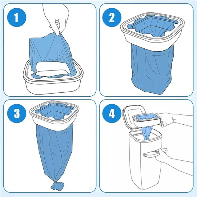 For Litter Genie Standard, Plus, XL+ And Style Pails, Garbage Bag Replacement Bag- 4Pcs Cat For Litter Refill Bags 5