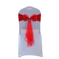1Pcs Chair Sashes Ribbon Gauze Cover Belt Knot Bow For Hotel Country Wedding Ceremony Events Birthday Party Home Seat Decoration 6