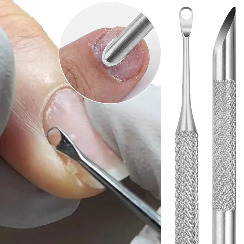 Stainless Steel Remover Dead Skin Nail Tools Circle Beveled Head Cuticle Pushers Remover Manicure Grinding File Nail Arts