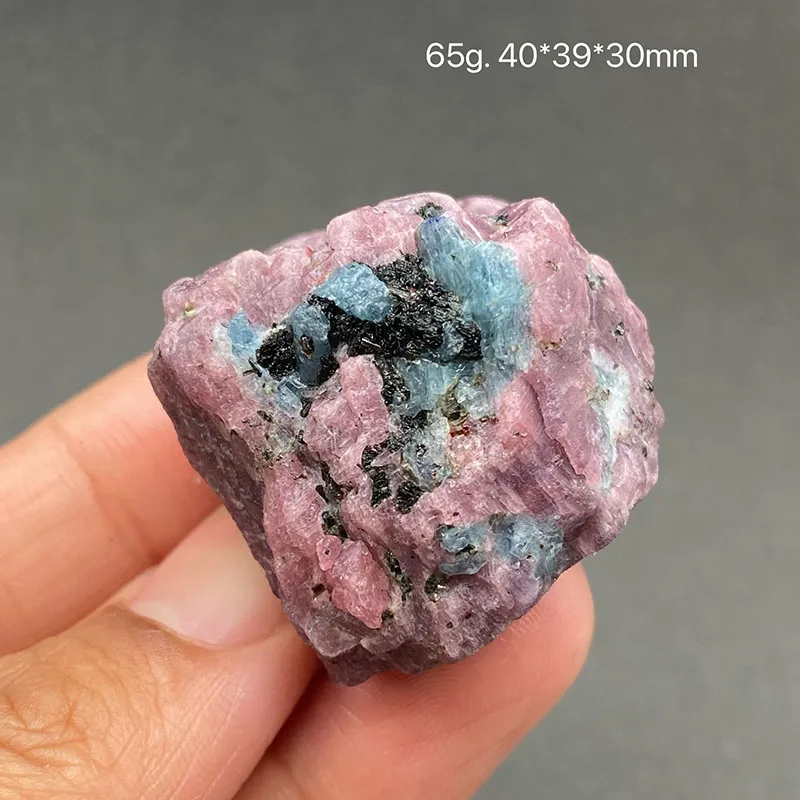 100% Rare Natural Ruby and  Aquamarine  Mineral Specimens Stones and Crystals Healing Crystal from Myanmar