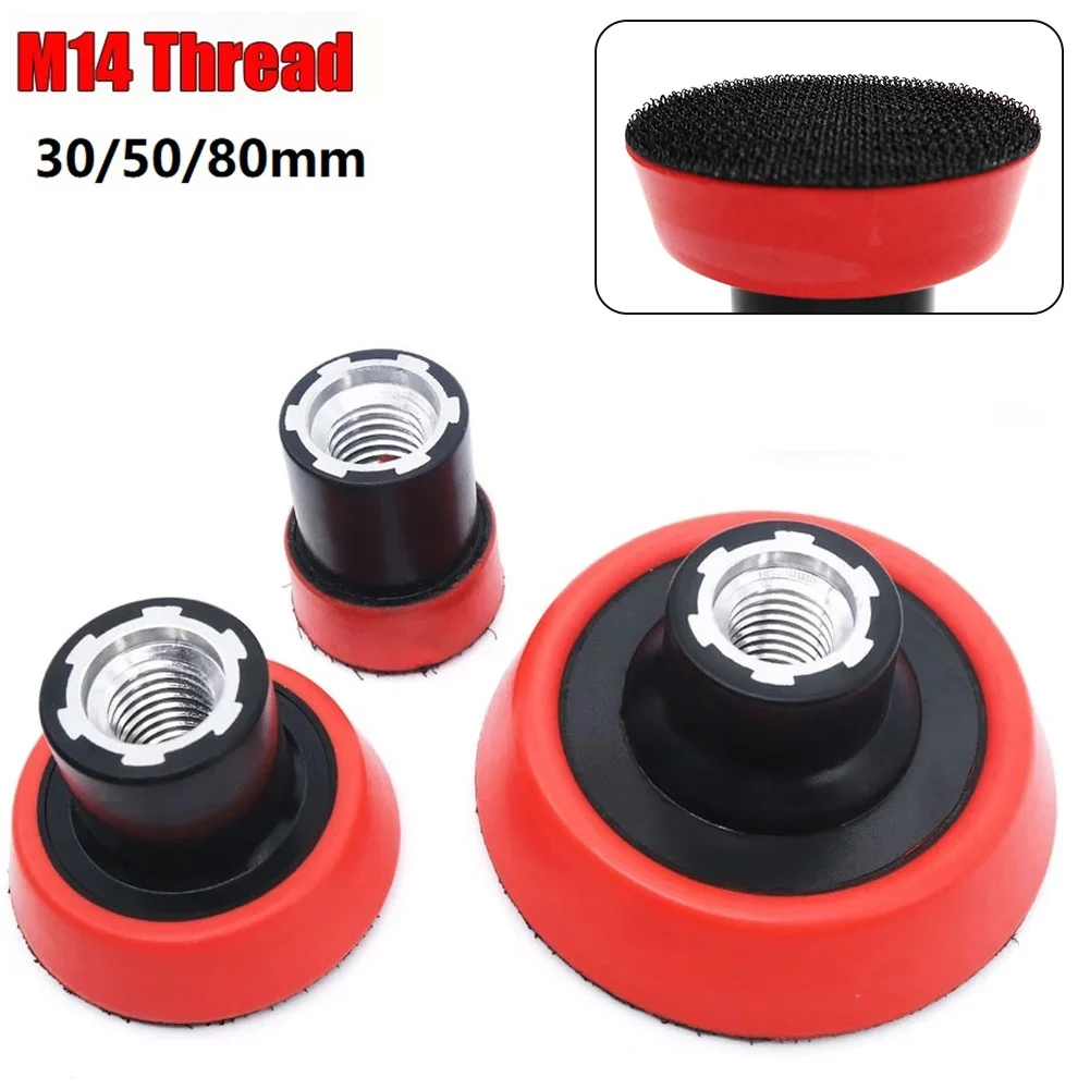 1/2/3 Inch Plate Backing Pad Sanding Polishing Pad Holder Sponge Pad M14 Thread Backing Plate Hook & Loop Adhesive Back Plate 1pcs 3 4 m10 m14 m16 backing pad holder polishing buffing plate disc adhesive backer hook loop pad polish wheel holder pad