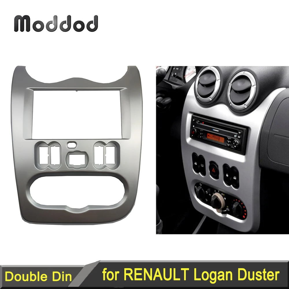 

Double 2 Din Radio Fascia for Renault Logan Dacia Duster Nissan NP200 Stereo Player Panel DVD Dash Kit Installation Face Frame