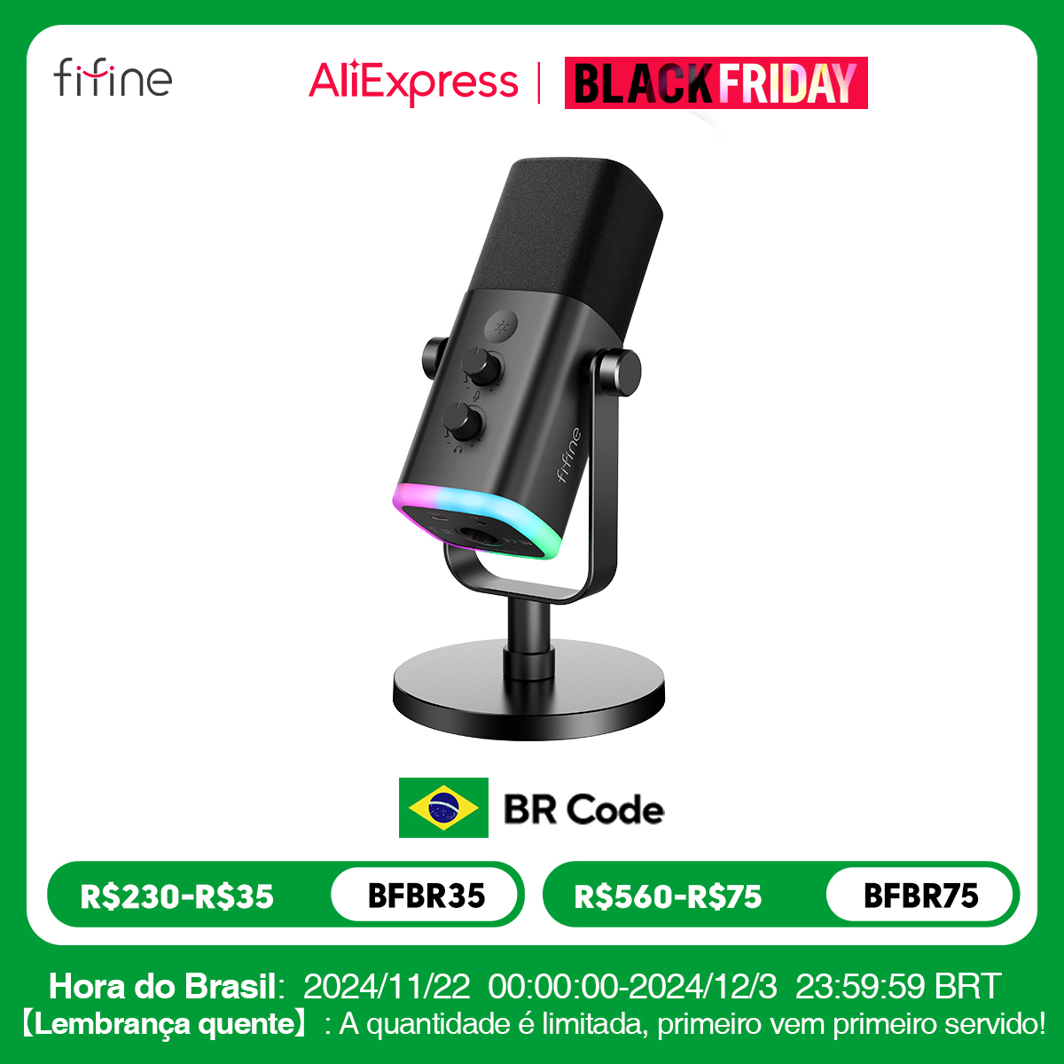 FIFINE USB/XLR Dynamic Microphone with Touch Mute Button,Headphone jack,I/O Controls,for PC PS5/4 mixer,Gaming MIC Ampligame AM8