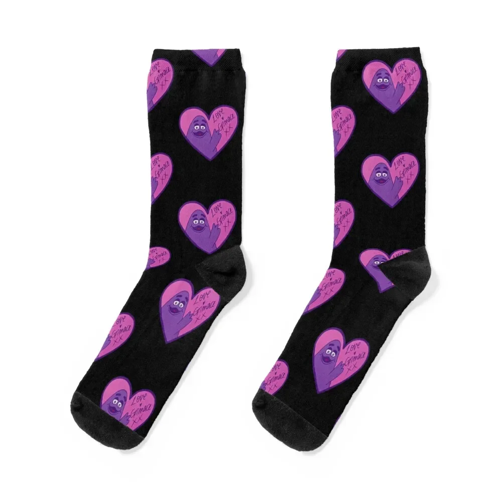 

Love Grimace valentines Socks men cotton high quality kawaii Socks Woman Men's