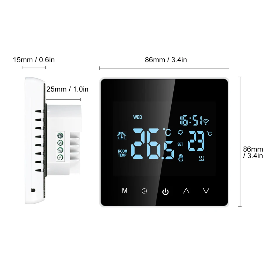 Tuya Smart Wifi Thermostat Electric Floor Heating Water/Gas Boiler LCD  Digital Touch Temperature Control for Google Home Alexa - AliExpress