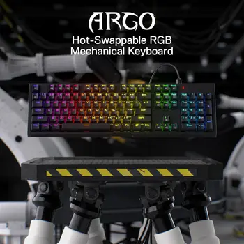 Redragon K670 RGB Backlit Gaming Keyboard, 104 Keys Hot-Swap Mechanical Keyboard, Upgraded Socket, Quiet Linear Red Switch 4