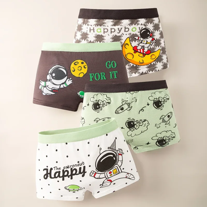 Boys Boxers 2pcs Hot Boxer Shorts Kids Class A Cotton Boxer Underpants Soft Skin-friendly Fabric Cute Cartoon Underwear for Boys