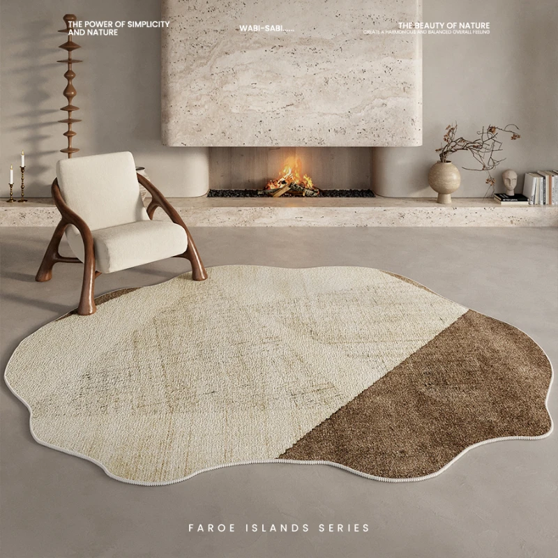 Retro Irregular Living Room Large Area Carpet Geometric Pattern Bedroom Carpet Brown Home Rug Creative Design Minimalist Rugs IG 2