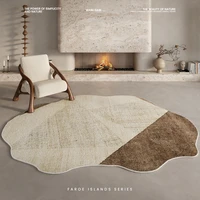 Retro Irregular Living Room Large Area Carpet Geometric Pattern Bedroom Carpet Brown Home Rug Creative Design Minimalist Rugs IG 2