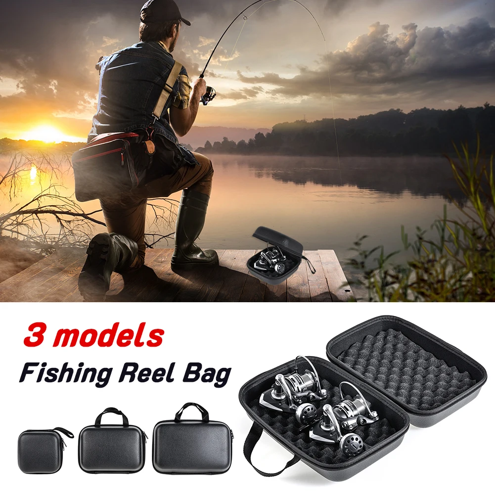 New Portable EVA Fishing Reel Bag Shockproof Waterproof Reel Protective  Case Fishing Tackle Storage Case for 1-2 Fishing Reels