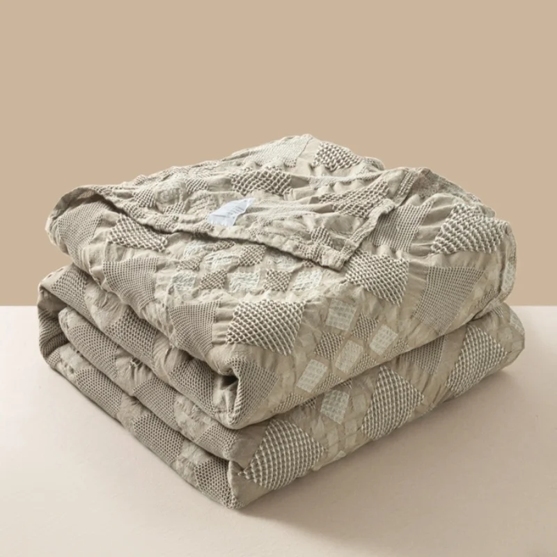 A-Typ Baumwoll-Überwurfdecke Weiche Sommerdecke Klimaanlagen-Decke Jacquard Geometrische Bettdecke Tagesdecke Dropshipping – Detail 11