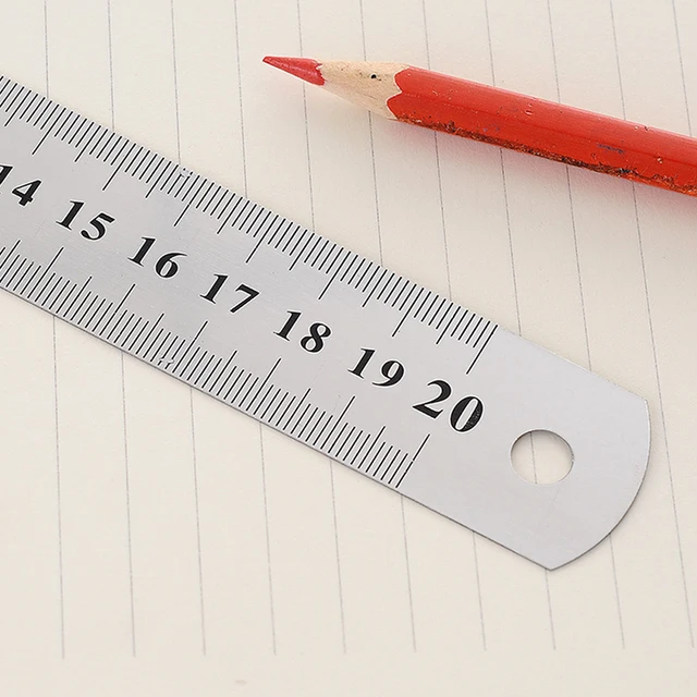 1PC 15-30cm Stainless Steel Metal Straight Ruler Tool Double Sided Measuring Tool 4