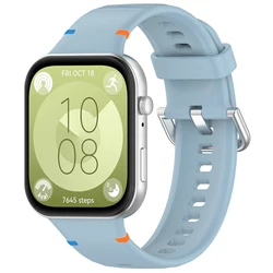 Sports Silicone Replacement Strap for Huawei Watch Fit 5 Pro (Official light blue)