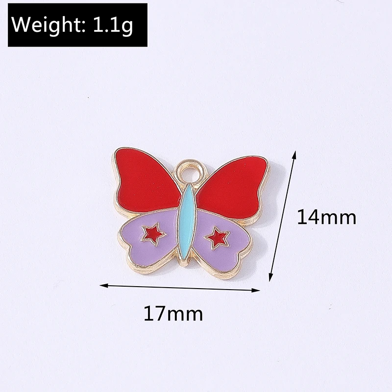 Duarte 20 Stück/Lot niedliche bunte Emaille-Anhänger mit fliegenden Schmetterlingen für die Schmuckherstellung, Ohrringe, Halsketten, Armbänder, DIY-Geschenke – Detail 9