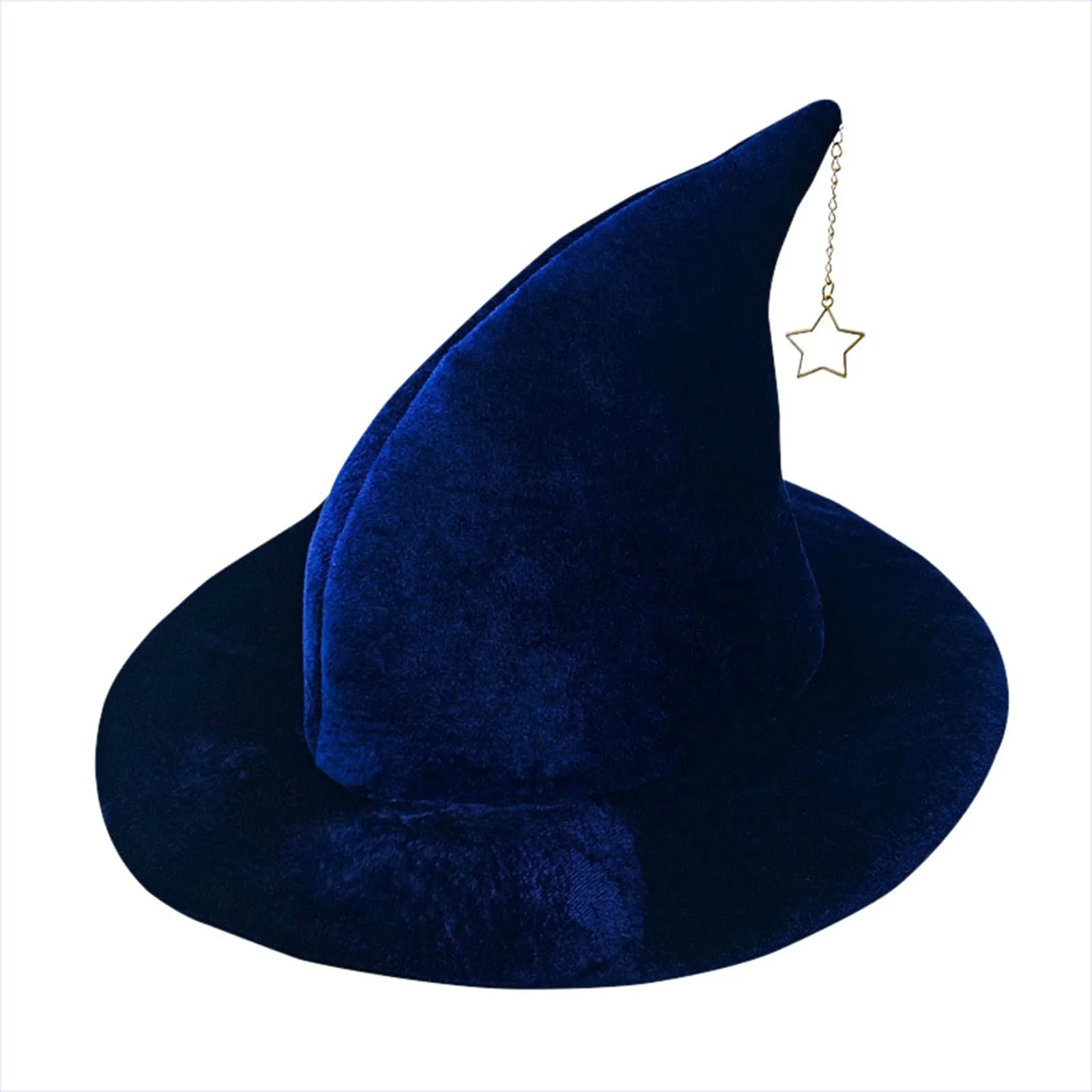 Women's Halloween Metal Star Pendant Witch Hat Makeup Stage Party Dress Up Performance Halloween Hat Cosplay Costume Accessory