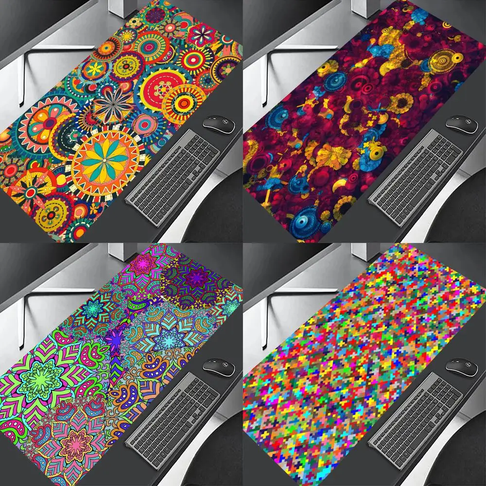 Art Colorful Pattern  Mouse Pad Professional E-Sports Mouse Pad Fine Surface Gaming Rubber Mouse Pad Smooth Desk Pad