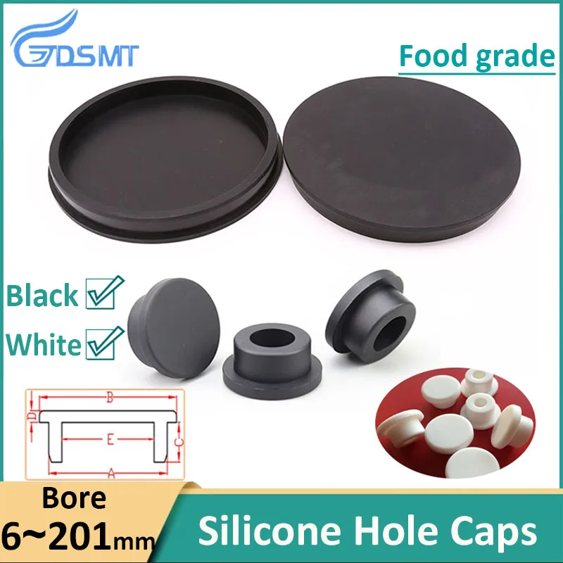 

Silicone Rubber Hole Caps 6.8-121.5mm Blanking End Caps Tube Inserts Plugs Dustproof Bungs Cover Gasket Seal Stopper Black White