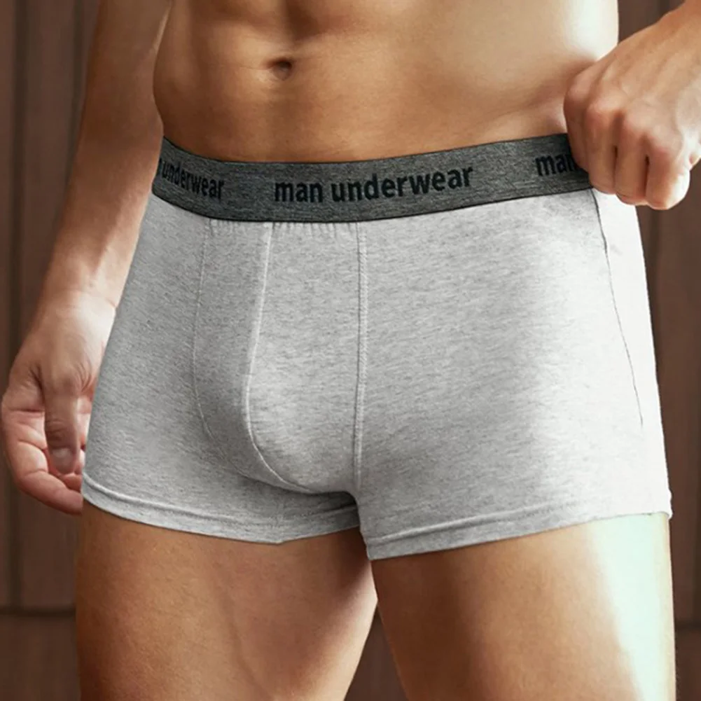 Men Boxer Oversized Mid-rise Underwear Cotton Soft Briefs Elasticity Intimate Underpants Breathable Lingerie Shorts Swimwear