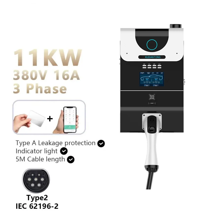 

XUDIANTONG Type2 11KW Fast Ac Ev Charging Station Rapid Ev Charger Station Electric Vehicle Charging Pile EV Charger