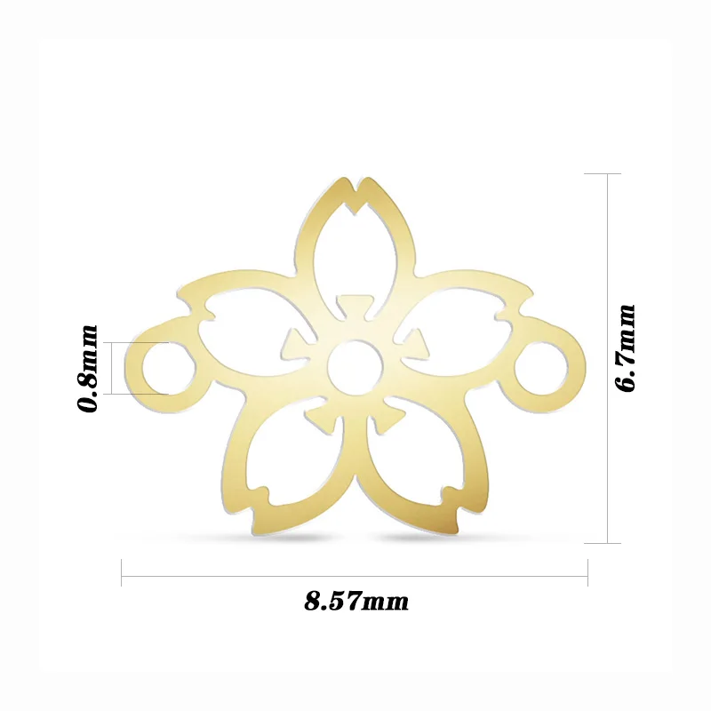 Kirschblüten-Verbindungsstück aus 14-karätigem Gold gefüllt oder Sterlingsilber – Blumen-Verbindung für Armband Sakura-Verbindung – dauerhafte Schmuckversorgung – Detail 8
