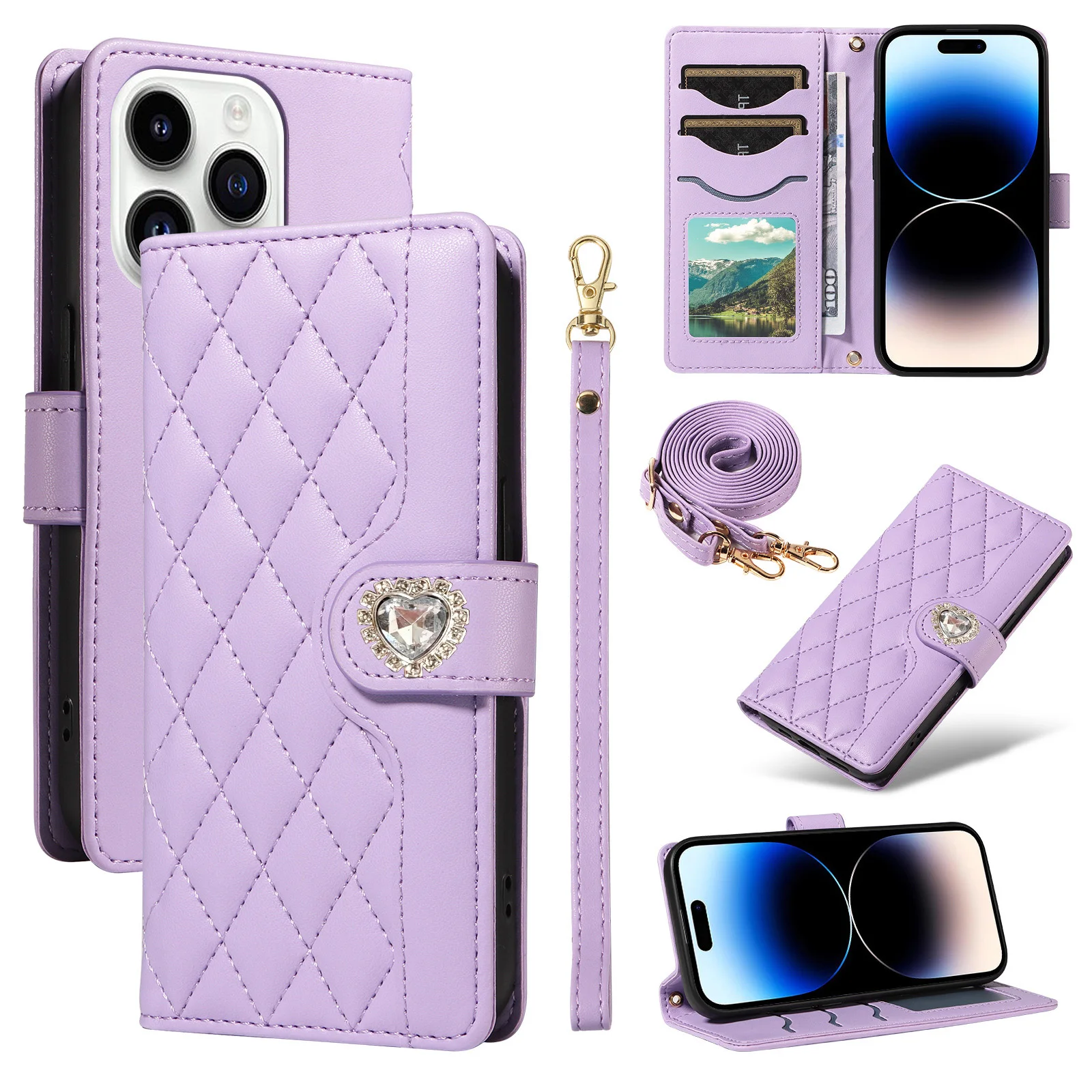 Custodia A Portafoglio In Pelle Magnetica Per Google Pixel 3A XL, Morbida E Resistente, Protezione Antiurto Completa, Colore Viola - 2