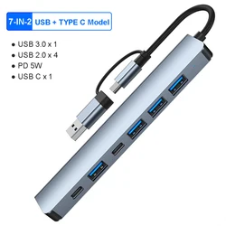 Versatile 8-in-2 High-Speed USB-C Hub with USB 3.0 and OTG Adapter (7-IN-2)
