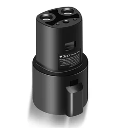Universal J1772 to Tesla EV Charger Adapter with Latch for Electric Vehicle Charging Conversion (Black)