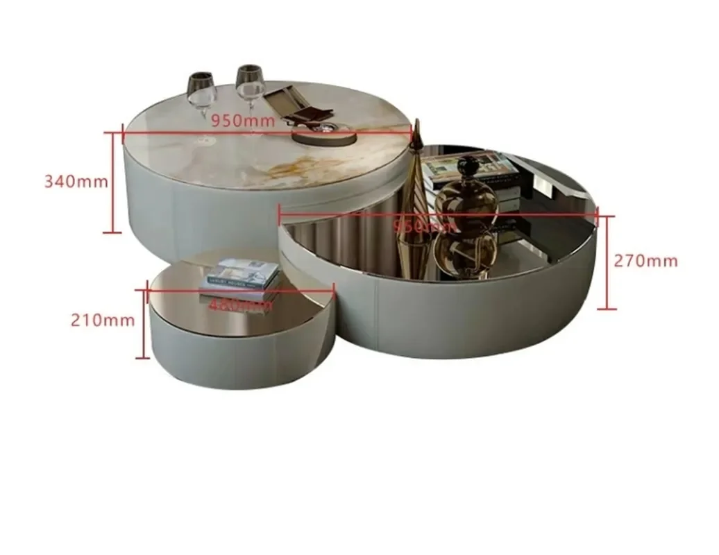 Modern Round Nesting Marble Coffee Tables – Set of 3 6