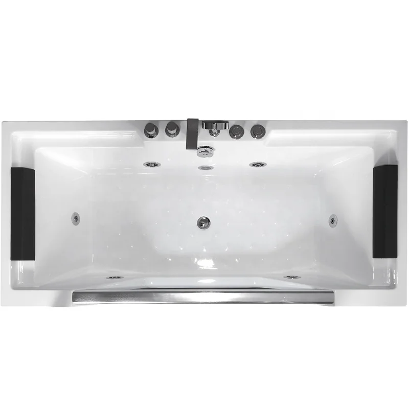 New Modern Acrylic Massage Multi Functional Glass Jacuzi Whirlpools Bathtubs And Bathroom Spa Bath Tub Balboa Led Light Double