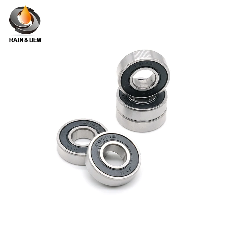 고무 씰링 깊은 그루브 베어링, 2PCs 베어링 ABEC-1 16001, 16001RS, 12*28*7mm