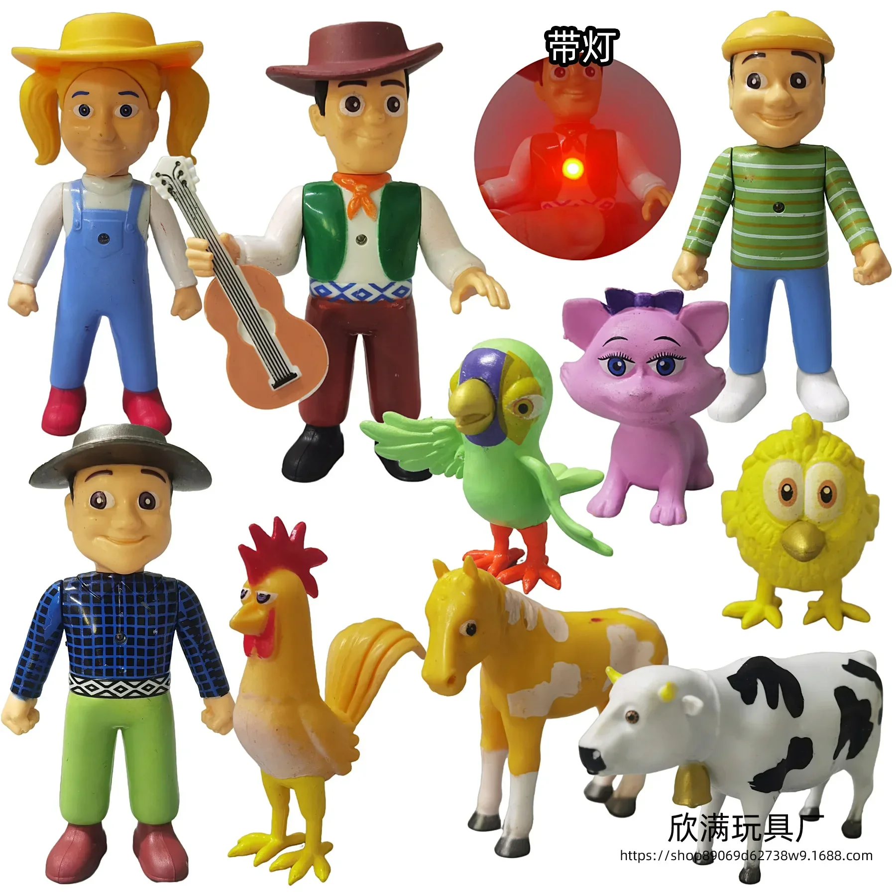 

10pcs/set Cute Happy Farm Action Figures La Granja De Zenon Red Barn Barnyard Farm Kids Baby Animals PVC Dolls Toy Set Gifts