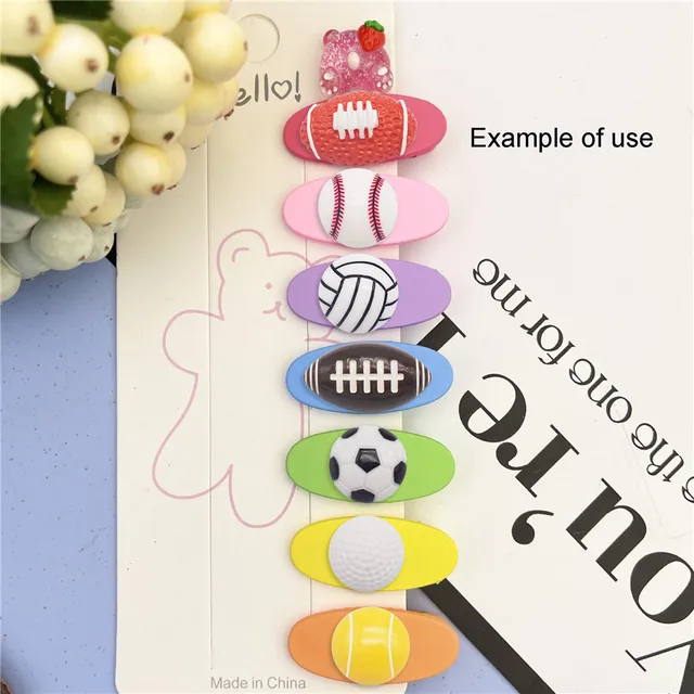9PCS Flatback Resin Sports Ball Cabochon Rugby Basketball Football Volleyball Golf Tennis Cameo Jewelry Accessory Decor 6