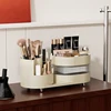 The Desktop Can Be Rotated Cosmetics Storage Box, Dresser Large Capacity Makeup Brush, Eyeshadow And Lipstick Compartment Shelf 3