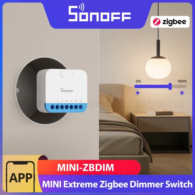 สวิตช์หรี่ไฟอัจฉริยะ SONOFF MINI-ZBDIM Extreme Zigbee รองรับไฟหลากหลายรูปแบบ ตรวจสอบพลังงานแบบเรียลไทม์ ป้องกันความร้อนเกิน 1