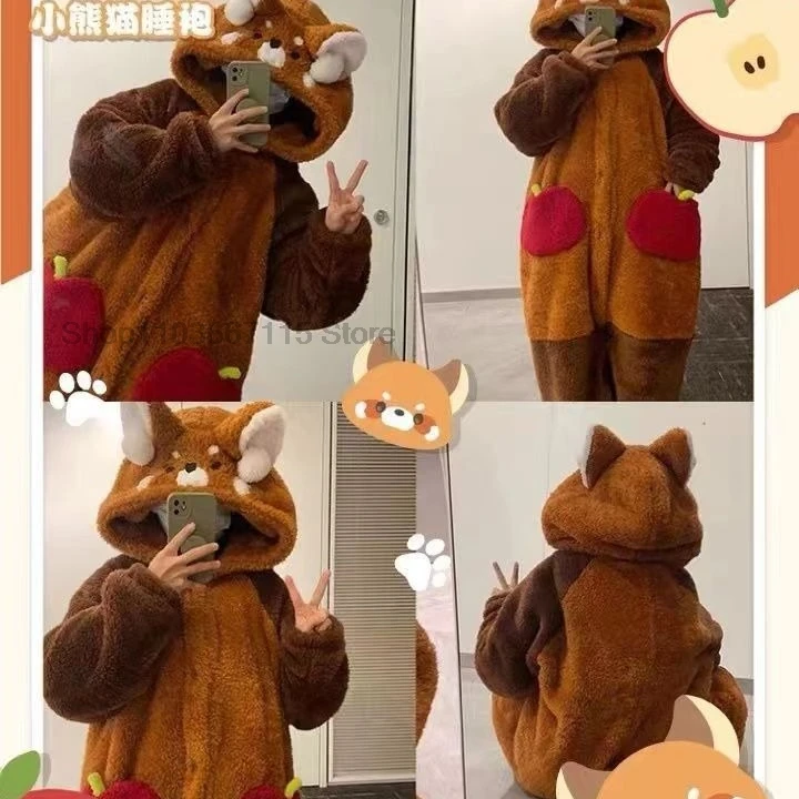 Adult Raccoon Robes Onesies Pajamas Cartoon Pyjama Racoon Kigurumi Halloween Cosplay Costumes Sleepsuit Animal Sleepwear Cute