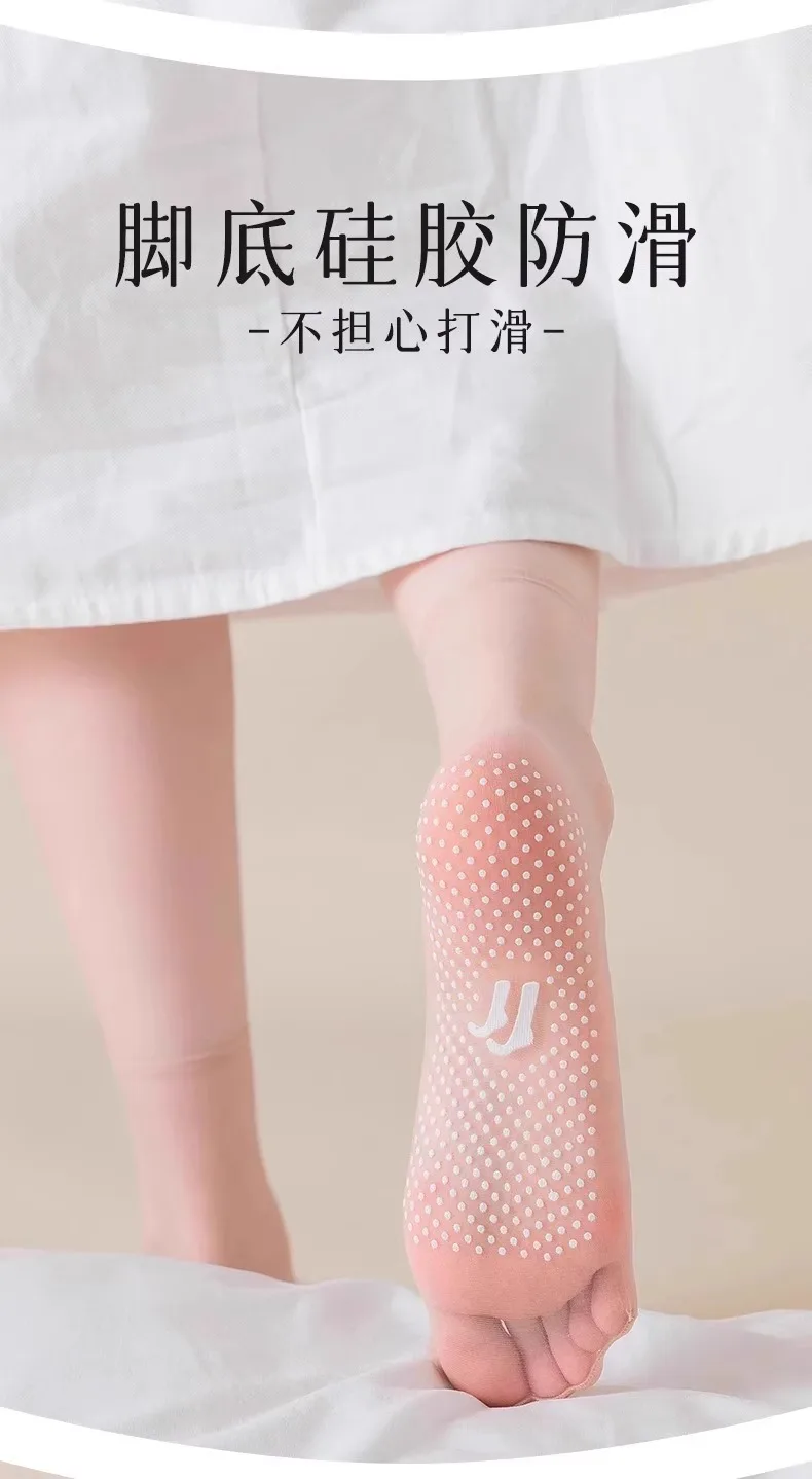 10 Paar Damen-Anti-Rutsch-Strümpfe aus dünner Seide, Sommer, ultradünn, unsichtbar, vollständig transparent, bequem, atmungsaktiv, Knöchelsocken – Detail 9