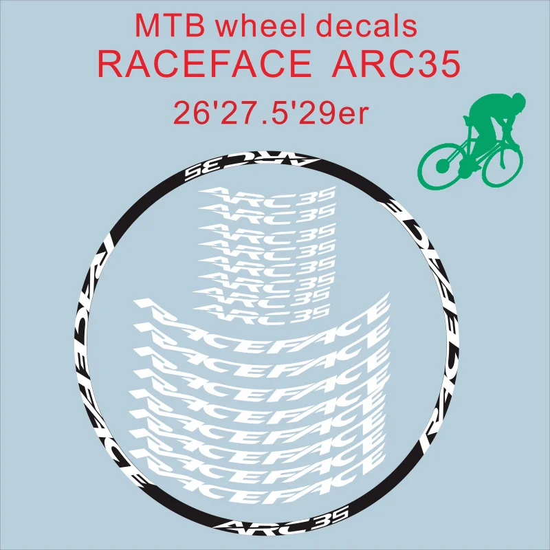 RACEFACE ARC30 vtt jante autocollants vélo roue ensemble décoration décalcomanie vélo accessoires VTT 2 roues/ensemble  18