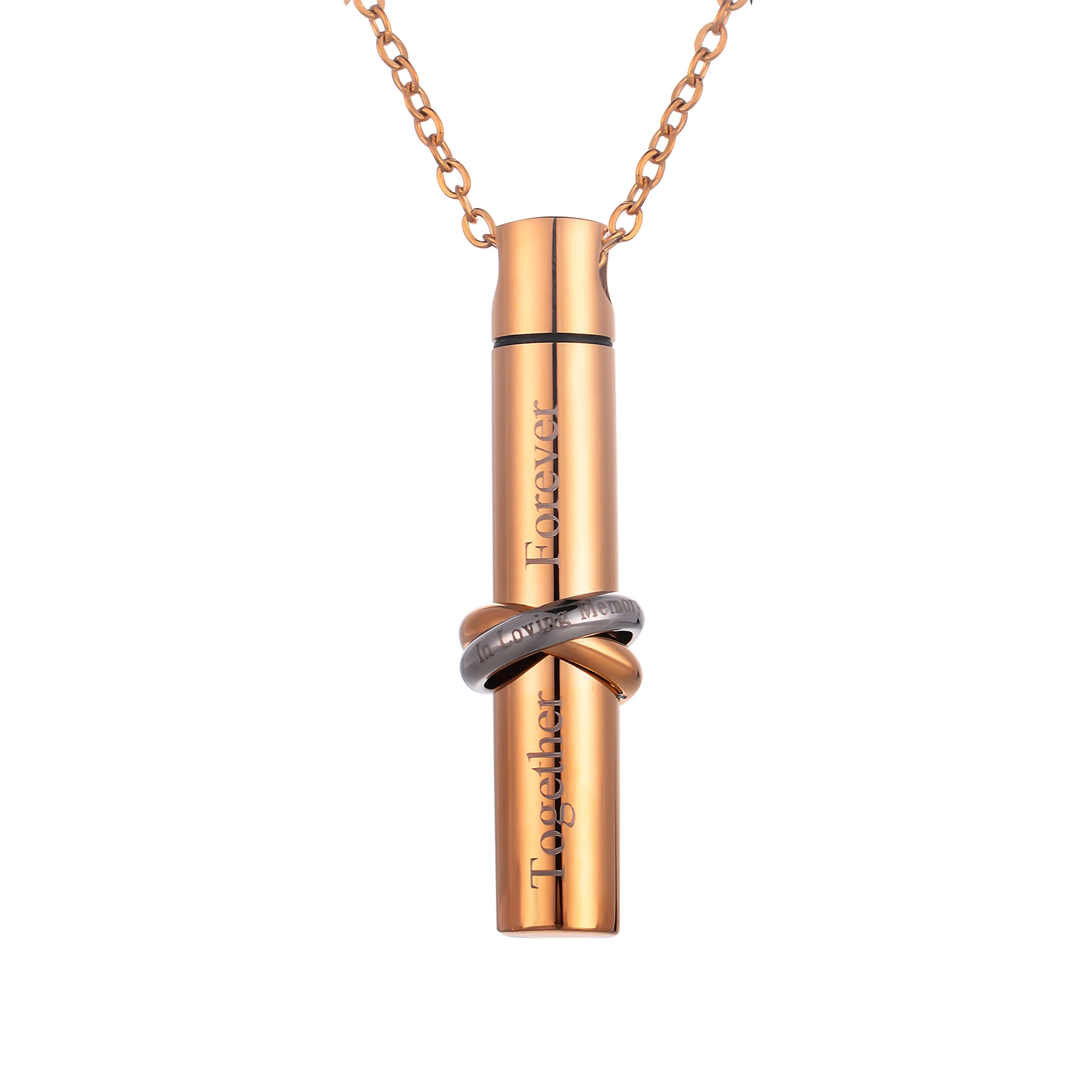 Collana Ciondolo Porta Ceneri A Cilindro In Acciaio Inox | Urna Funeraria Per Ceneri Umani E Animali | Regalo Commemorativo