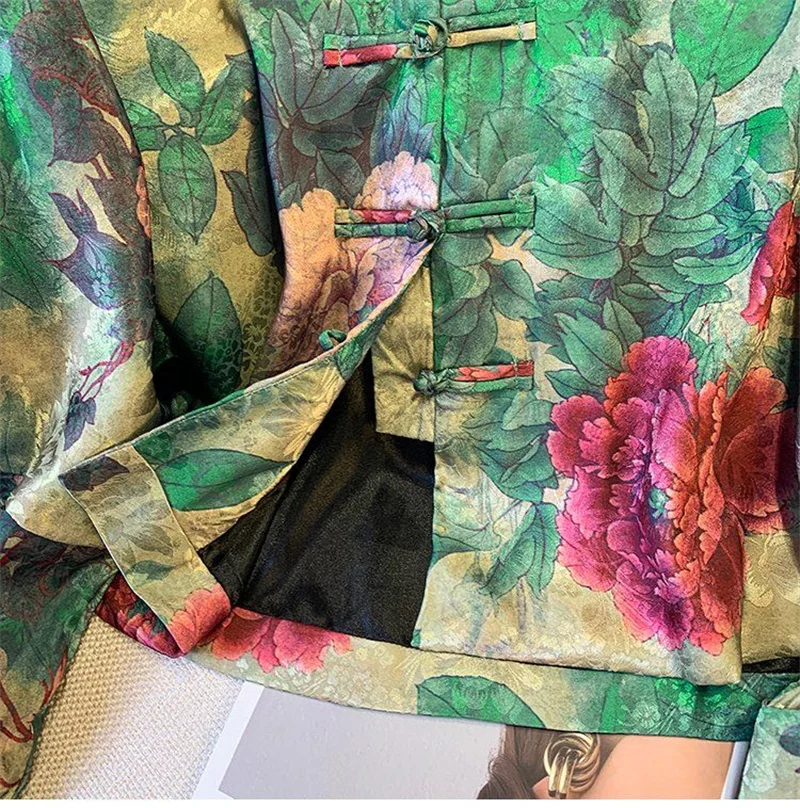 Women's Jacket Outerwears  New Chinese Light National Wind Jacquard Jacket Women's Spring Tang Suit Buckle High-end Retro Coat - 6