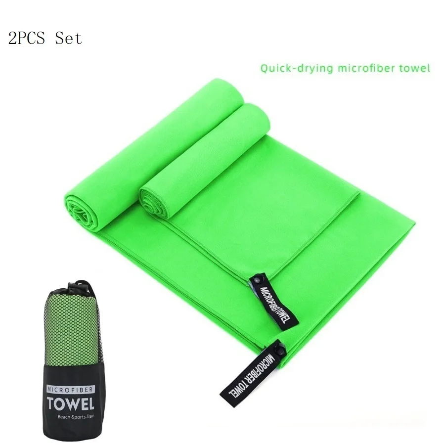 2PC Ultra-Absorbent Quick-Dry Microfiber Towels for Gym, Travel, and Outdoor Adventures