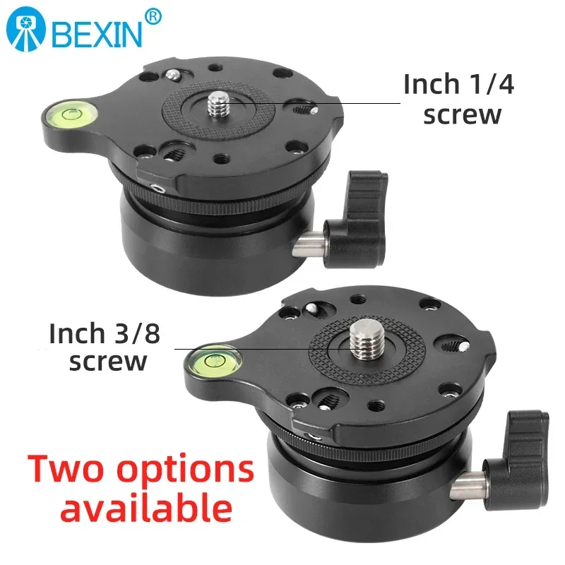 Tripod Ball Head Video Tripod Head Level Adjuster Base Half Ball with Offset Bubble Level Quick Release Mount Adapter For DSLR Cameras