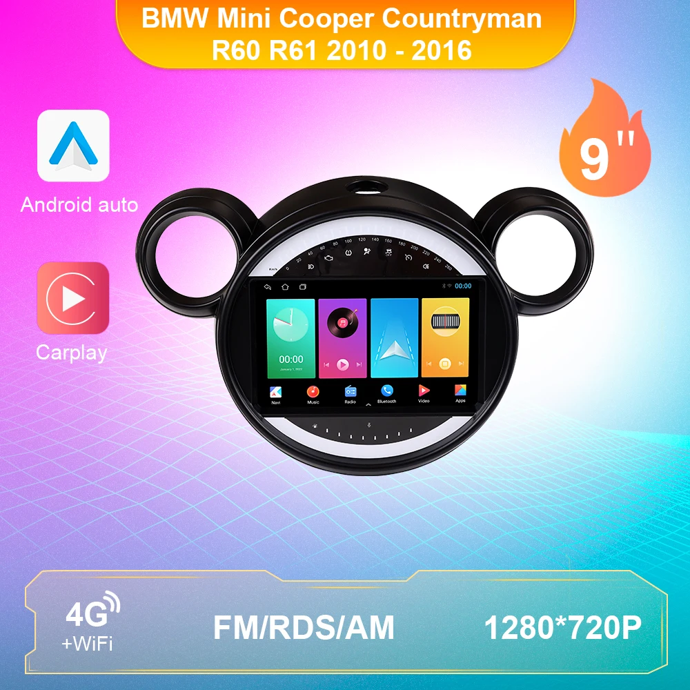 

Android 10.0 Car Radio Carplay For BMW Mini Cooper Countryman R60 R61 2010 - 2016 Video Player NAVI GPS Audio 4G 64G No 2Din