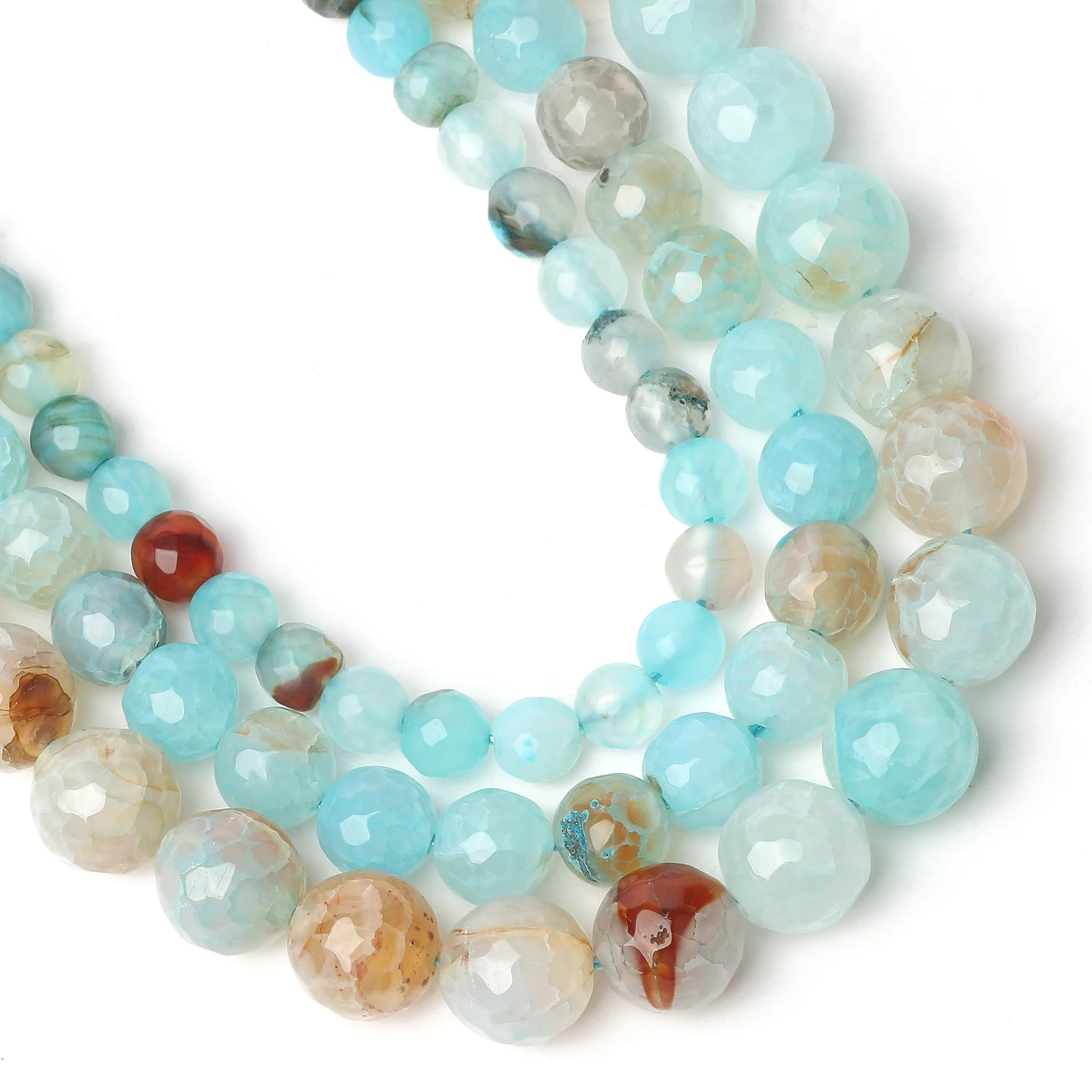 1 Hebra Cuentas De Piedra Natural 4-10 Cuentas Espaciadoras Redondas De Jaspes Piel De Leopardo Ate Para Hacer Joyas, Pulseras Y Collares Hechos A Ano 15'' | Ode De Ujer | SHEIN España