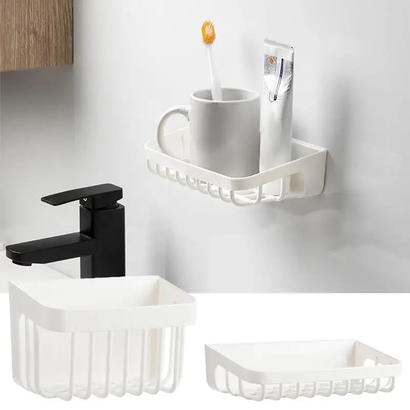 

Bathroom Shelf Organizer No Drilling Toilet Adhesive Shampoo Gel Storage Cosmetic Holder Basket Bath Corner Shower Shelf Rack