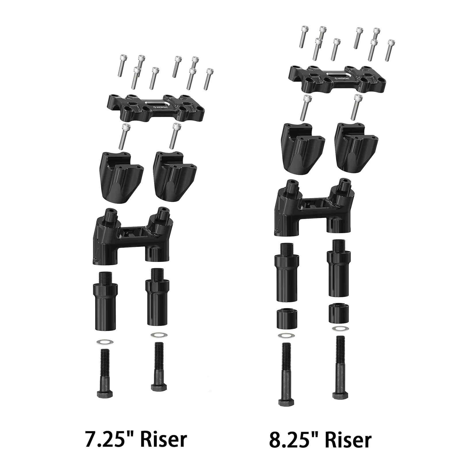 Kickback-Lenkererhöhung 12"/8"/ 7"/6"/5" für Harley Softail Fat Boy Heritage Classic Deluxe Dyna Low Rider Sportster 883 1200 – Detail 14