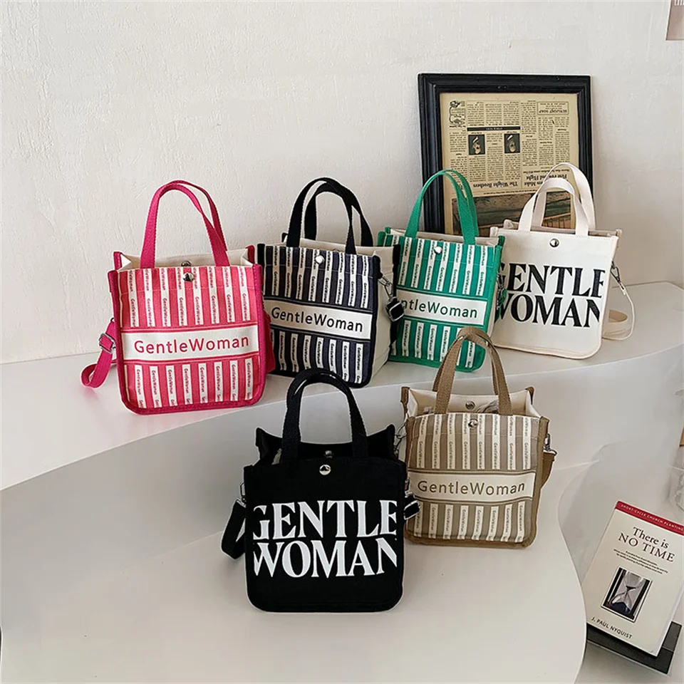 Women's Fashion Versatile Canvas Shoulder Bags Female Simplicity Handbags Large-capacity Commute Ladies Leisure Crossbody Bags