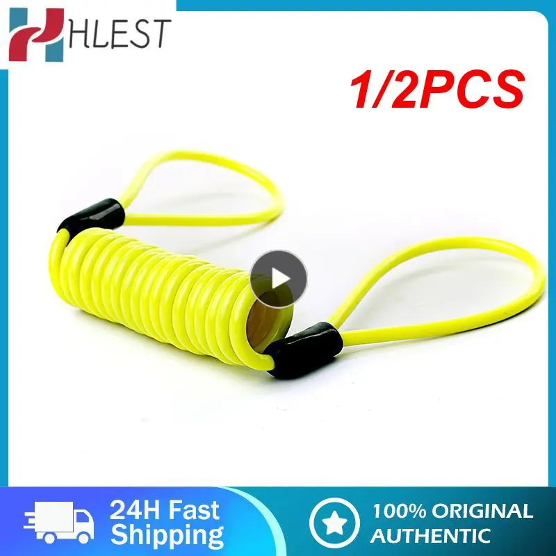 

1/2PCS Portable Elastic Security Anti-Theft Spring Rope Motorcycle Wheel Disc Brake Lock Cable Wire